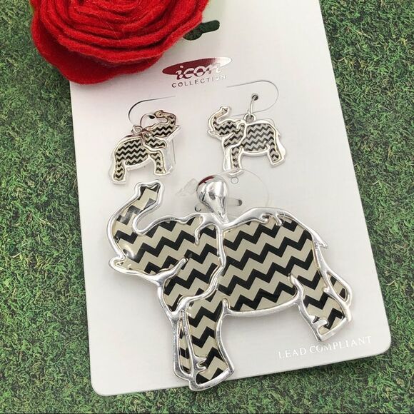 Elephant Pendant Earrings Set Alabama - Picture 2 of 5